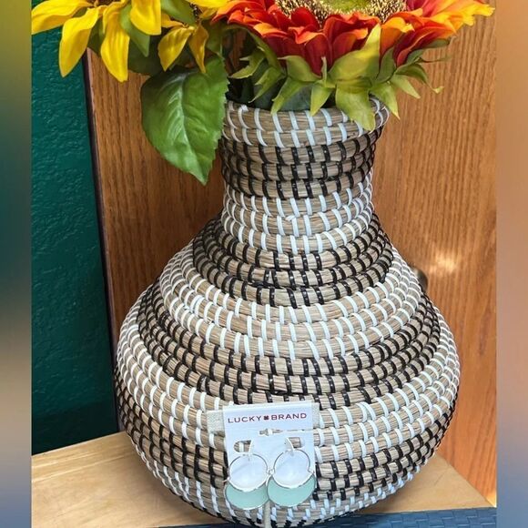 NWT Lucky Brand Silver and Sage Earrings #LBER2 - Picture 1 of 5